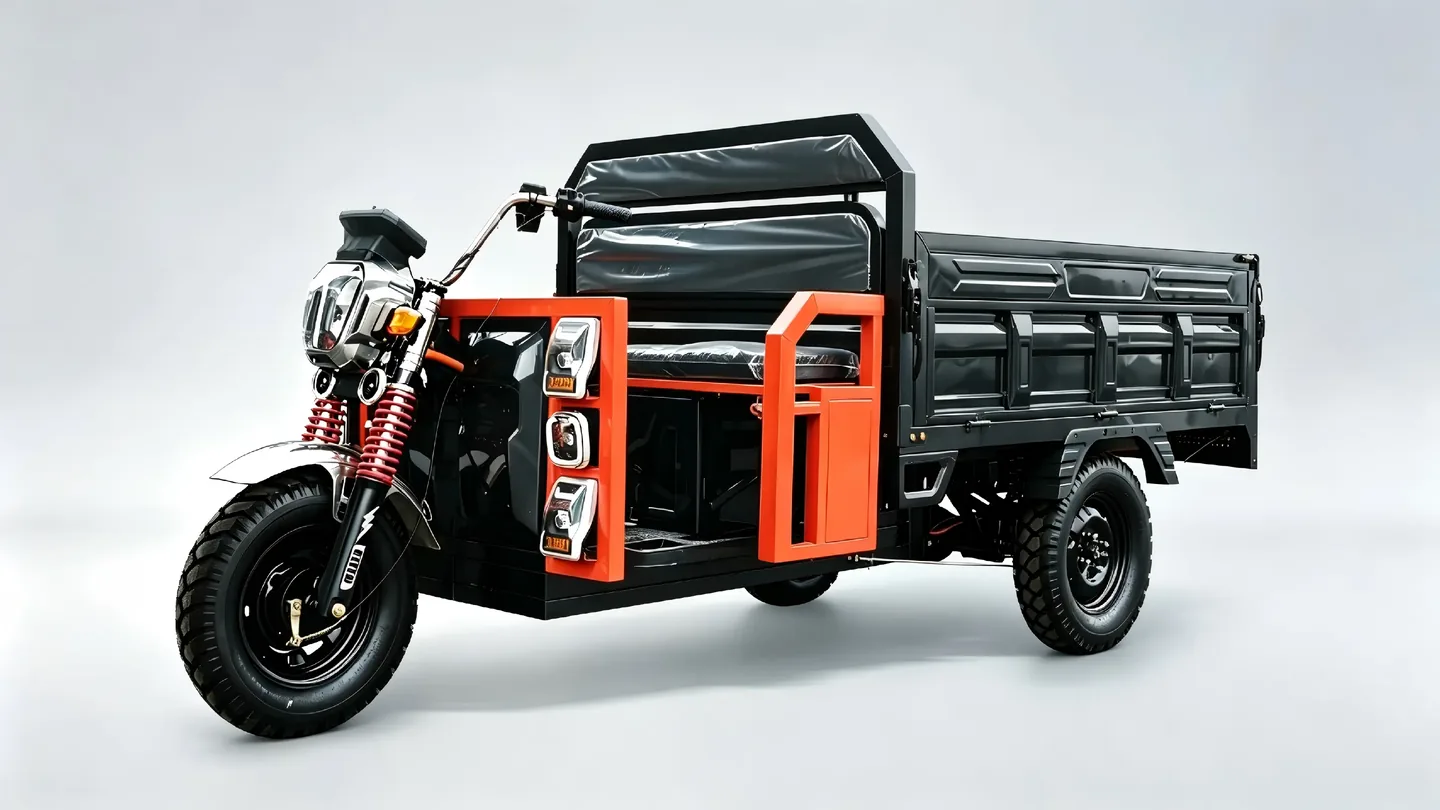 T1800-N electric cargo tricycle, left front view