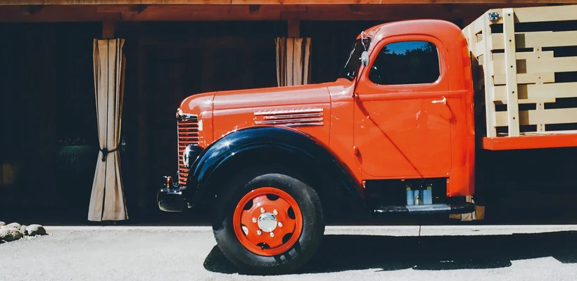 Delivery truck at the yard